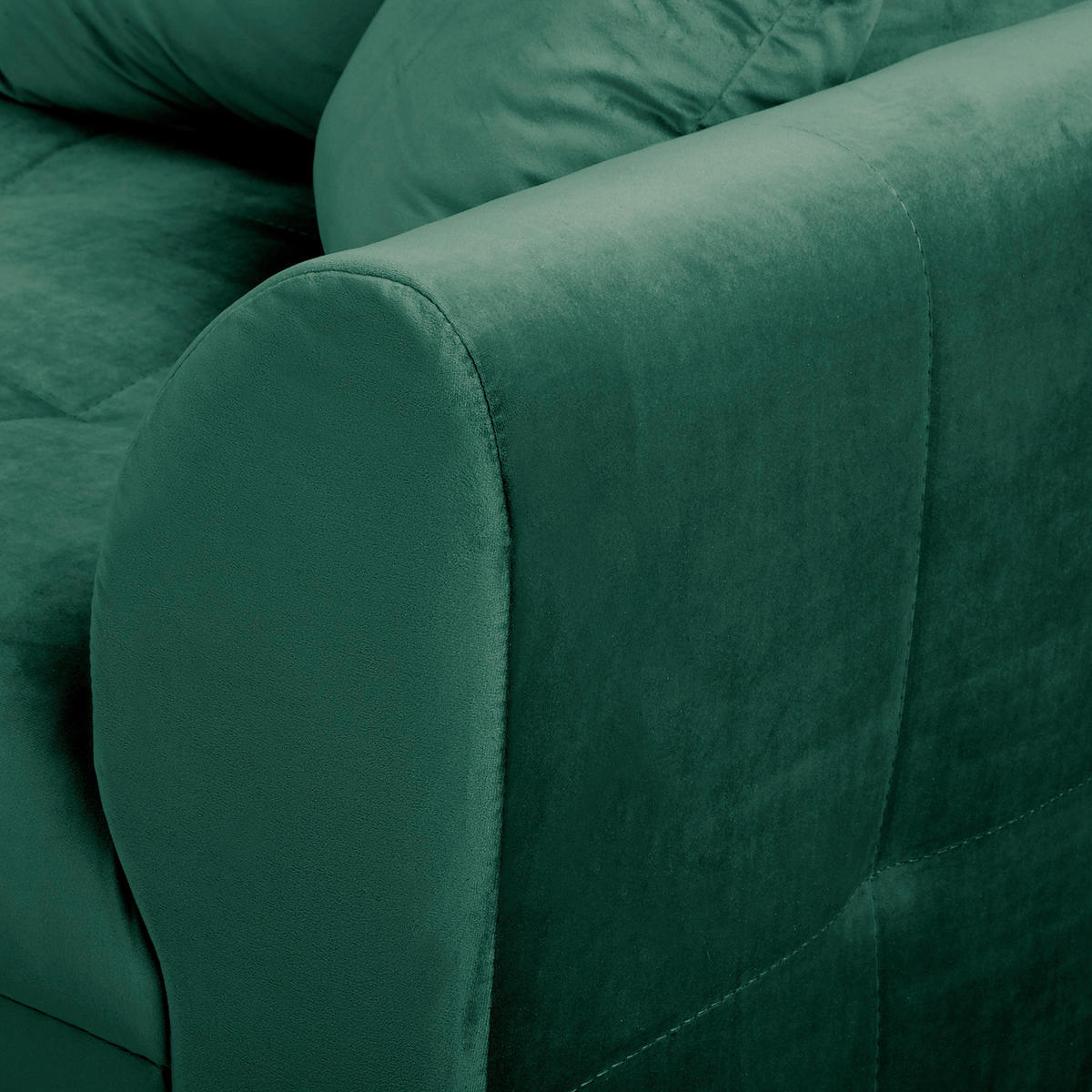 ECKSOFA inkl. Hocker Ariella in Samt Grün  161/231 cm  - Naturfarben/Grün, Design, Holz/Textil (161/231cm) - Livetastic