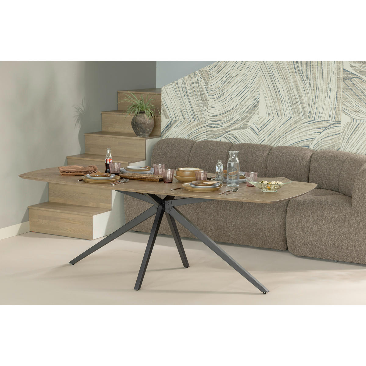 ECKBANK  in Braun  - Schwarz/Braun, MODERN, Kunststoff/Textil (83/83/83cm) - Livetastic