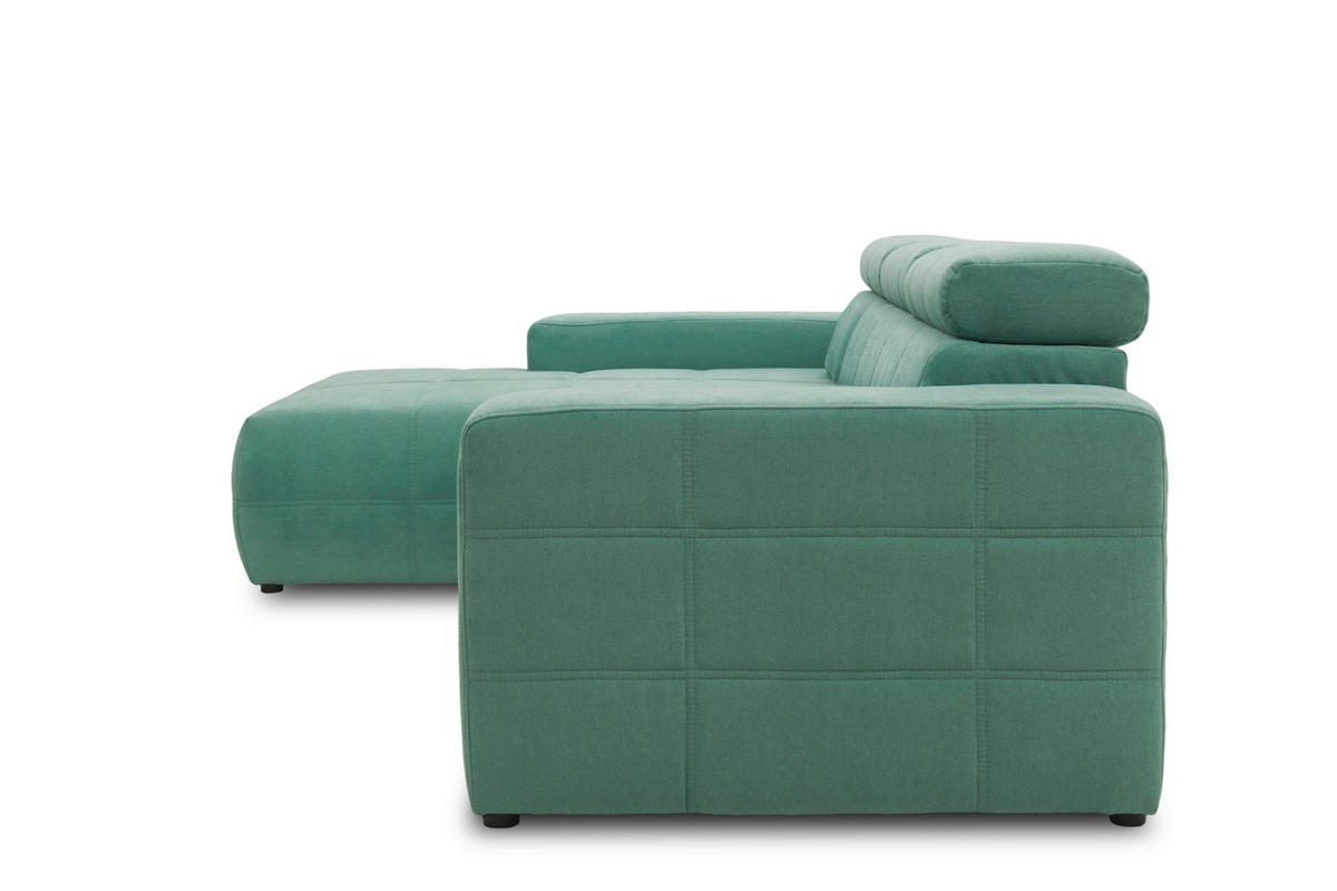 ECKSOFA in Mikrofaser Mintgrün  175/285 cm  - Schwarz/Mintgrün, Design, Kunststoff/Textil (175/285cm) - MID.YOU