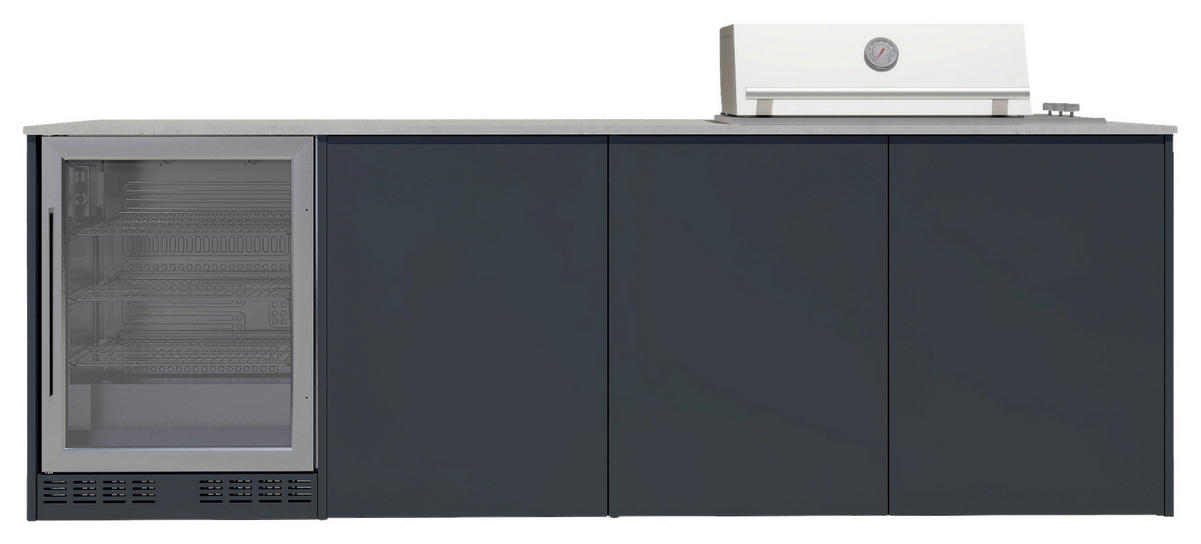 OUTDOORKÜCHE  - Sandfarben/Anthrazit, Basics, Glas/Keramik (262/117-123/78,3cm) - Dieter Knoll