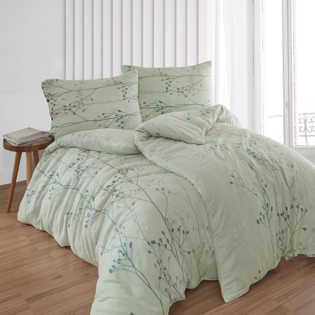 BETTWÄSCHE 4-teilig Musselin 140/200 cm  - Salbeigrün, Basics, Textil (140/200cm) - Florella