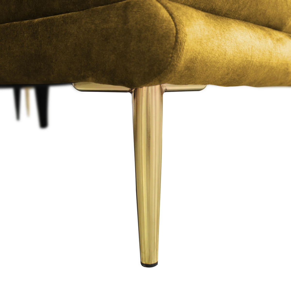ECKSOFA in Velours Senfgelb  264/196 cm  - Goldfarben/Senfgelb, Design, Textil/Metall (264/196cm) - MID.YOU