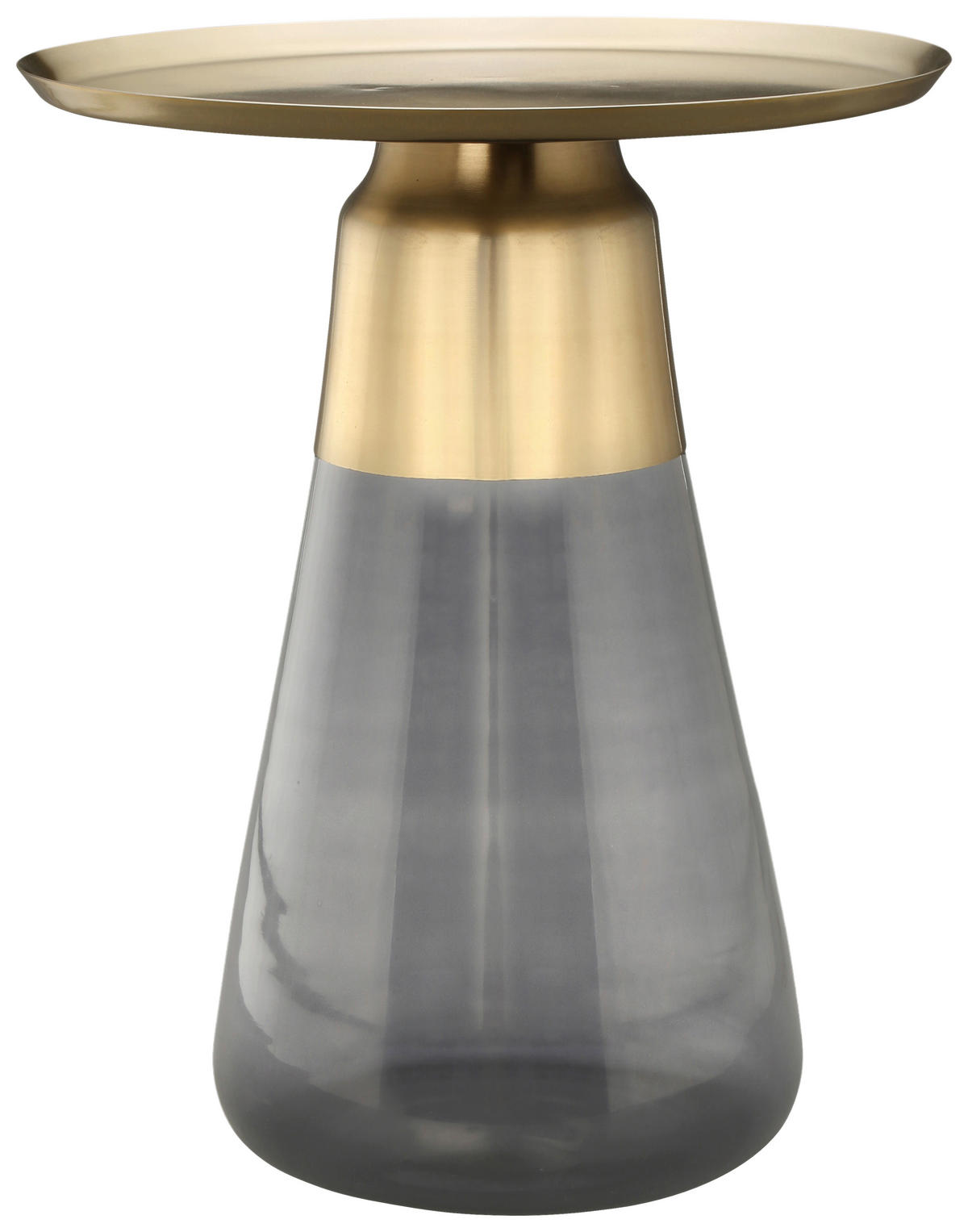 BEISTELLTISCH in Metall, Glas  - Goldfarben/Grau, Design, Glas/Metall (42/51cm) - Kayoom