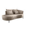 OTTOMANE in Velours Beige  - Beige/Schwarz, MODERN, Textil/Metall (211/85/102cm) - Livetastic