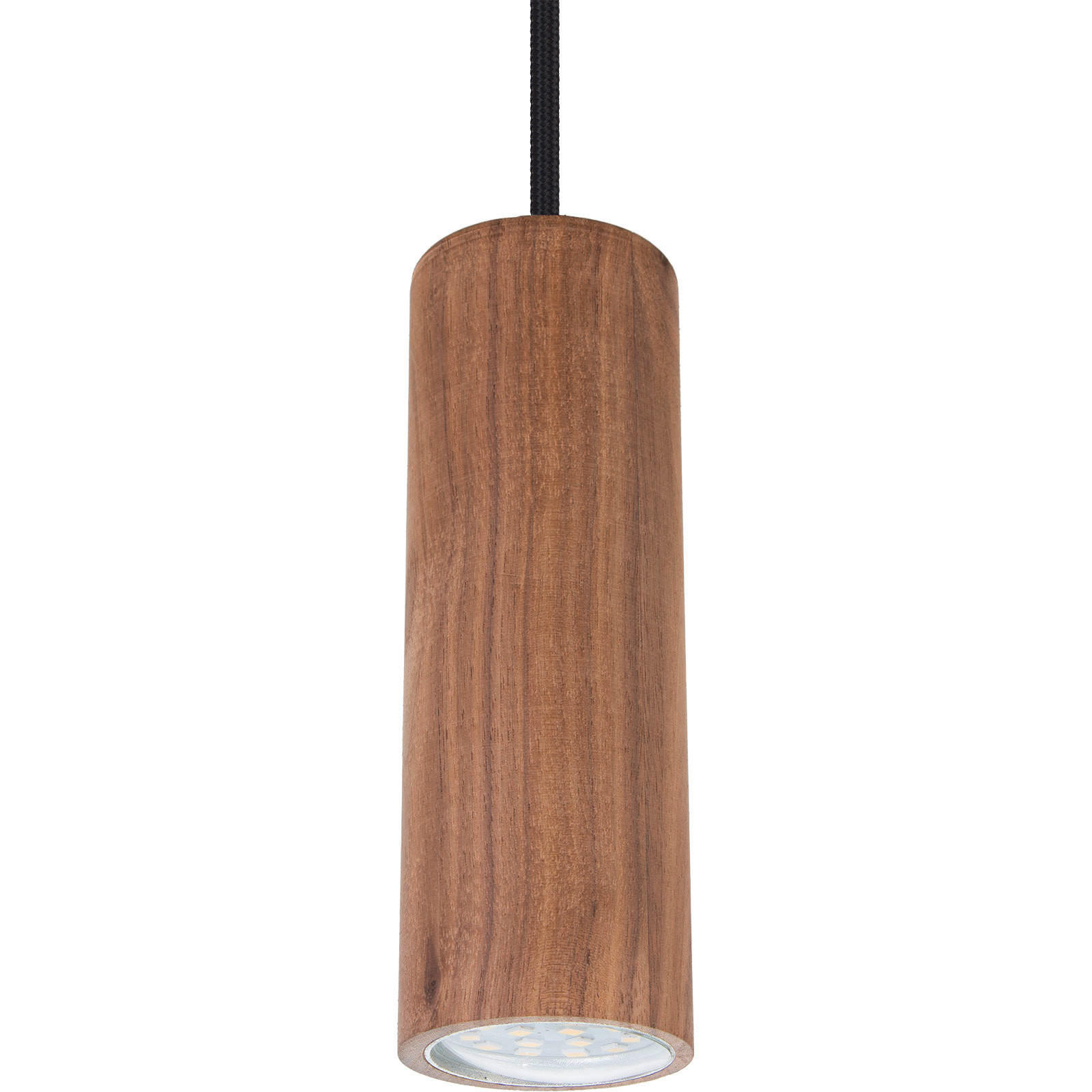 HÄNGELEUCHTE Madera - Nuß  - Nussbaumfarben/Schwarz, Natur, Holz (10/90-140cm)