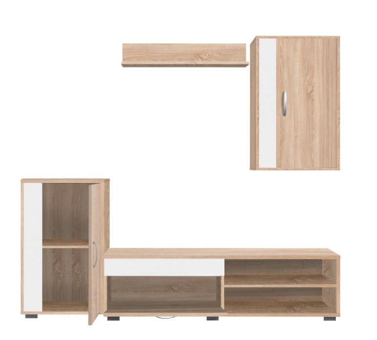REGAL - bijela/siva, Design, drvni materijal/metal (150/35/190cm) - Ti'me