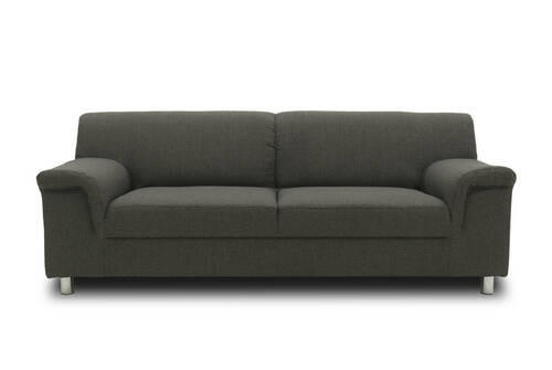 3-SITZER-SOFA Webstoff Schlammfarben  - Chromfarben/Schlammfarben, KONVENTIONELL, Textil/Metall (190/72/80cm) - MID.YOU