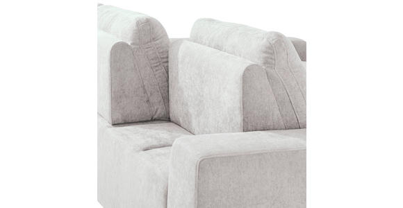 ECKSOFA Creme Flachgewebe  - Creme, Design, Textil/Metall (260/188cm) - Hom`in