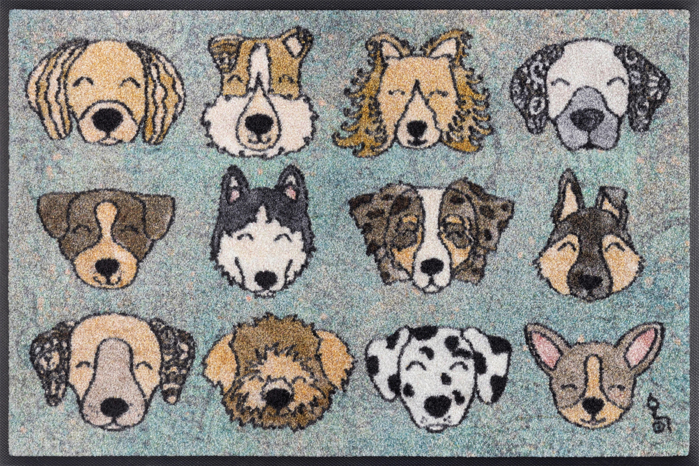 FUßMATTE 50/75 cm Glückshunde  - Multicolor, Trend, Kunststoff/Textil (50/75cm) - wash+dry