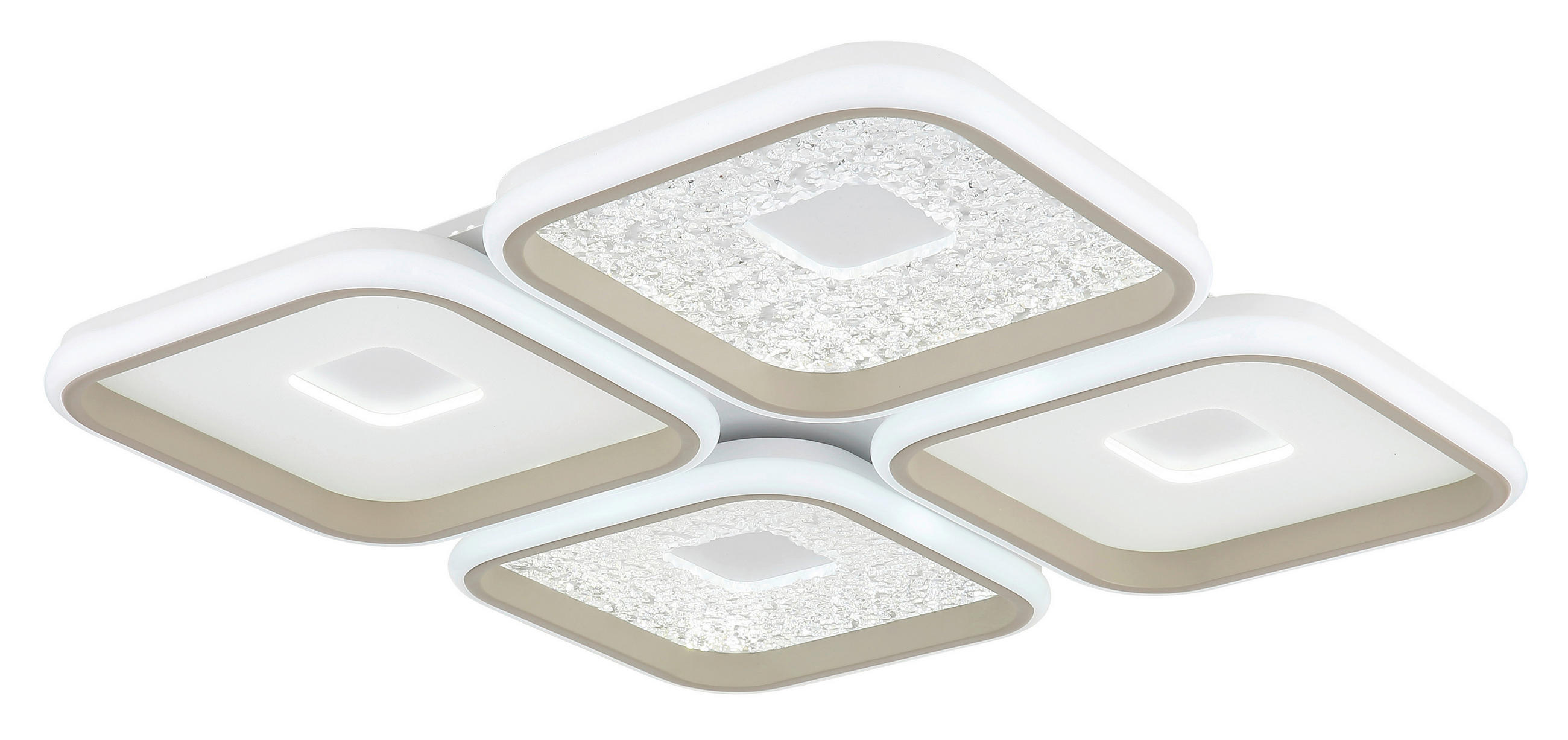 Globo Led-Deckenleuchte Mosaiko Klar, Weiß, Sand 54x7.8x54 cm
