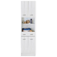Dulap Înalt 50/190/34 cm  - alb/culoare crom, Konventionell, plastic/material pe bază de lemn (50/190/34cm) - Held