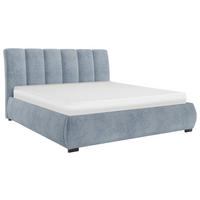 POLSTERBETT 160/200 cm,  in Blau, gepolstertes Kopfteil, Lattenrost, Bettkasten,  - Blau, MODERN, Holz/Textil (160/200cm) - MID.YOU