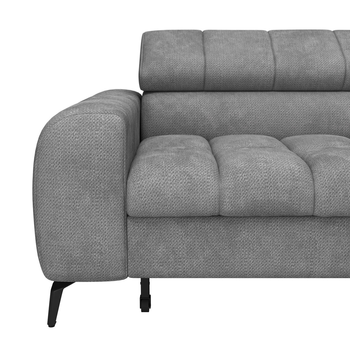 ECKSOFA in Grau  - Schwarz/Grau, Trend, Kunststoff/Textil (261/203cm) - Livetastic