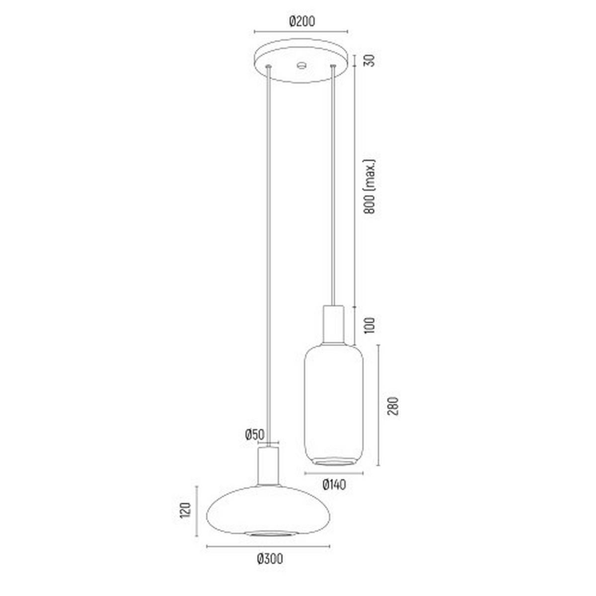 HÄNGELEUCHTE 105/34/30 cm  - Schwarz/Weiß, Basics, Glas/Metall (105/34/30cm)