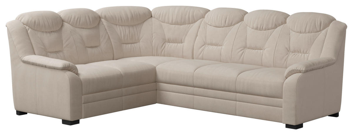 ECKSOFA in Chenille Beige  211/263 cm  - Beige/Schwarz, Basics, Kunststoff/Textil (211/263cm) - MID.YOU