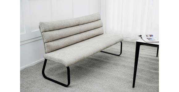 SITZBANK 180/94,5/70 cm Webstoff Taupe  - Taupe/Schwarz, Design, Textil/Metall (180/94,5/70cm) - Novel