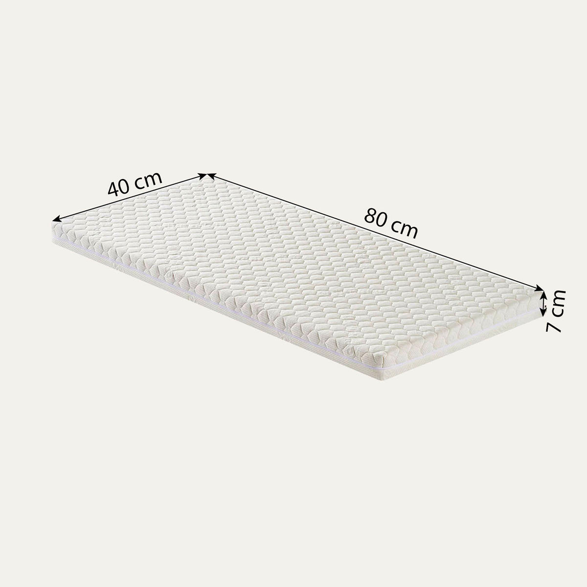 BABYMATRATZE Komfortschaumkern 80/40/7 cm  - Weiß, Basics, Textil (80/40/7cm) - Hoppekids
