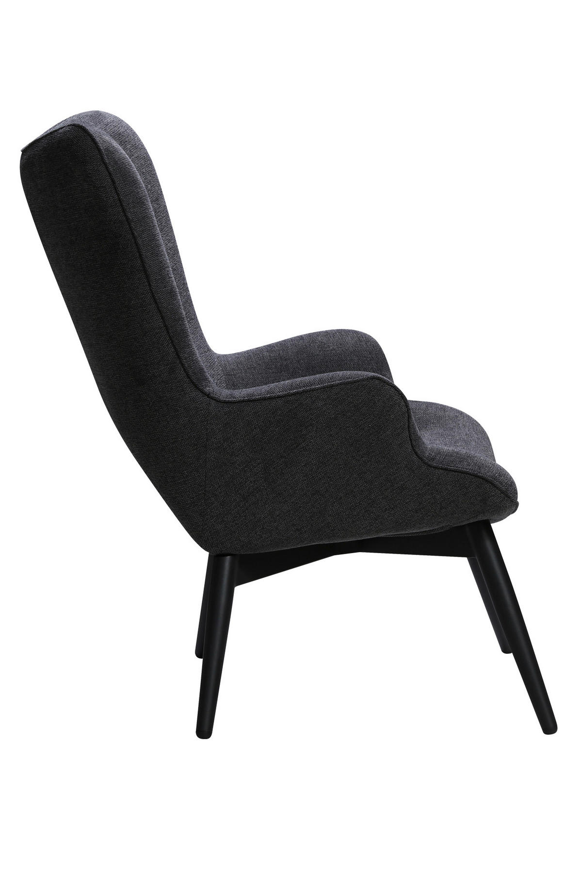 SESSEL in Struktur Dunkelgrau  - Dunkelgrau/Schwarz, MODERN, Textil/Metall (80/92/99cm) - Livetastic