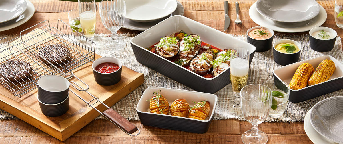 Set Vase Pentru Cuptor  9 piese  - alb/negru, Basics, ceramică - Homeware Profession.