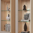 WOHNWAND 4-teilig  in Grau, Eichefarben  284/204/41 cm  - Eichefarben/Schwarz, KONVENTIONELL, Glas/Holzwerkstoff (284/204/41cm) - Carryhome