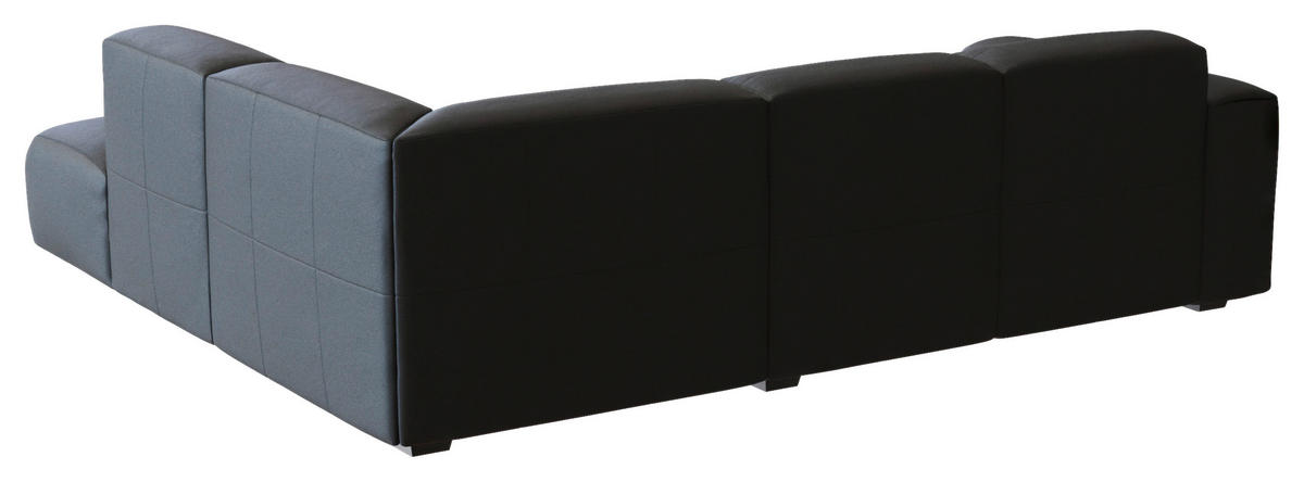 Freisteller von Livetastic ECKSOFA Schwarz Echtleder.