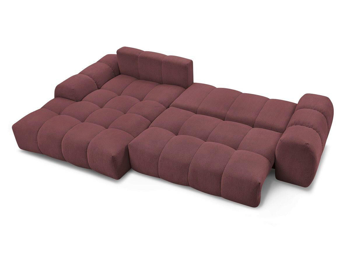 ECKSCHLAFSOFA EVEREST  mit Rücken echt, Armteil links, Armteil rechts Flachgewebe Rot  - Rot/Schwarz, MODERN, Kunststoff/Textil (180/318cm) - Livetastic