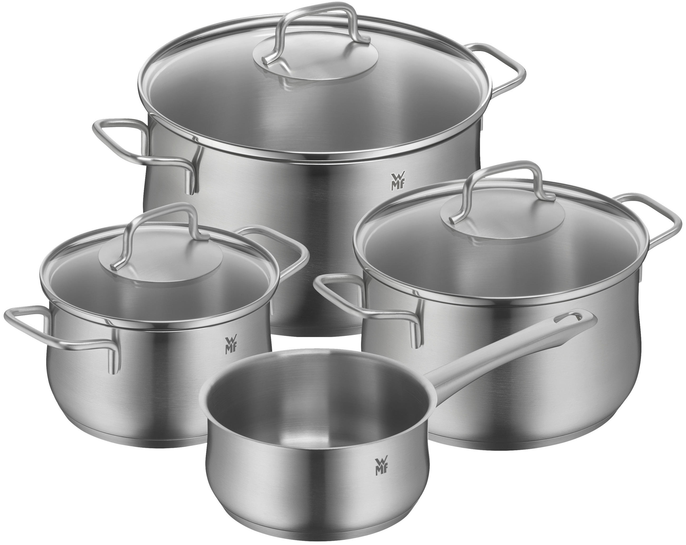 KOCHTOPFSET Brillant 4-teilig  - Edelstahlfarben, Basics, Glas/Metall - WMF