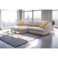 ECKSOFA in Cord Hellbraun  - Hellbraun/Gelb, Design, Kunststoff/Textil (161/284cm) - Livetastic
