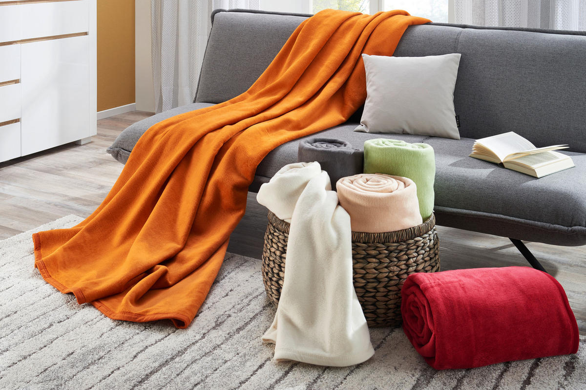 PLÉD 150/200 cm  - sötétvörös, Basics, textil (150/200cm) - Novel