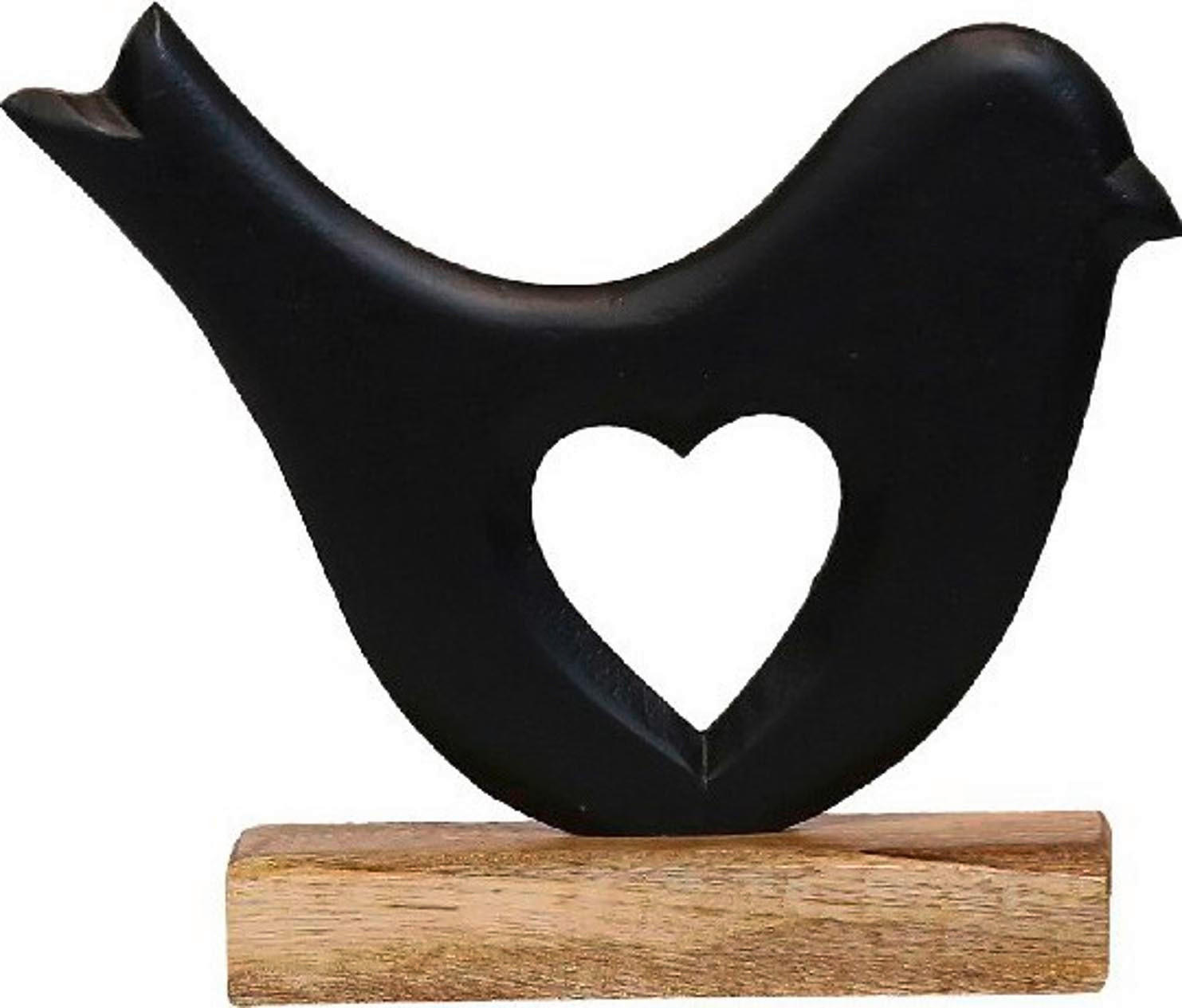 PASĂRE DECORATIVĂ - culoare natur/negru, Lifestyle, lemn/metal (12/5/14cm)
