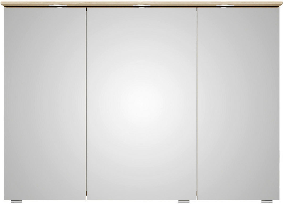 SPIEGELSCHRANK 100/71,3/17 cm  - Chromfarben/Eichefarben, MODERN, Glas/Holzwerkstoff (100/71,3/17cm) - Sadena