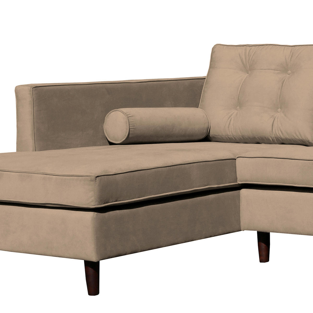 ECKSOFA VANCOUVER Hellbraun Mikrofaser Zierkissen, Rückenkissen  - Hellbraun/Braun, Design, Holz/Textil (169/240cm) - P & B