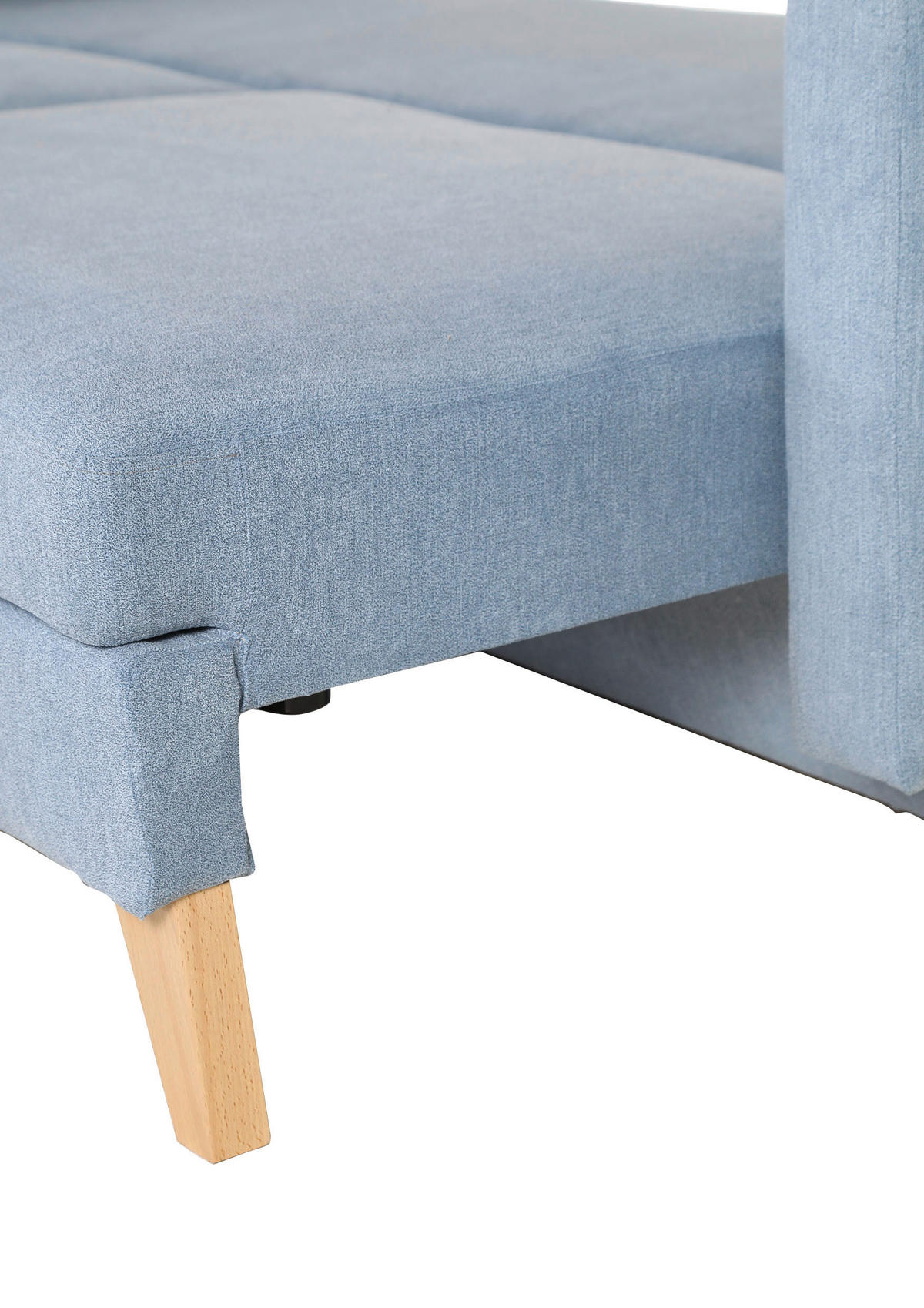 BÄDDSOFFA i flatväv ljusblå  - ljusblå/naturfärgad, Klassisk, textil (225/70/98cm) - Livetastic