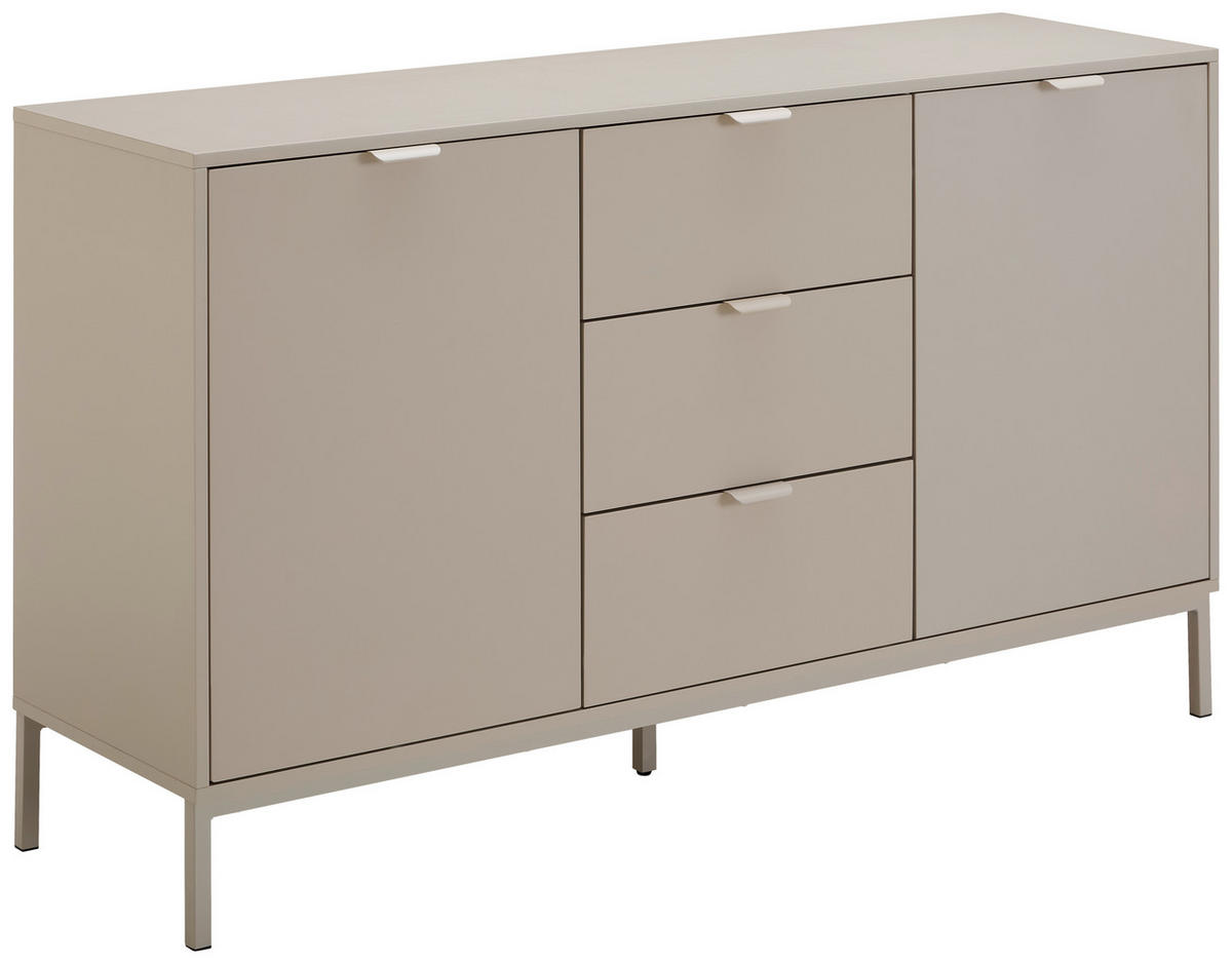 SIDEBOARD  140/80/40 cm 3 Schublade(n)  - Kaschmir, Design, Holzwerkstoff/Metall (140/80/40cm) - MID.YOU