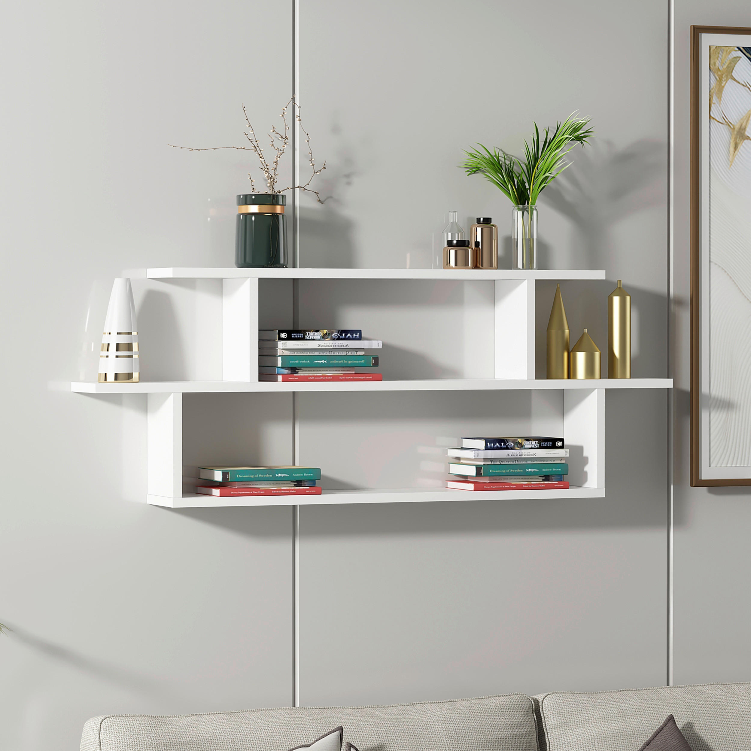WANDREGAL 120/44,6/14,6 cm  - Weiss, Design, Holzwerkstoff (120/44,6/14,6cm) - MID.YOU