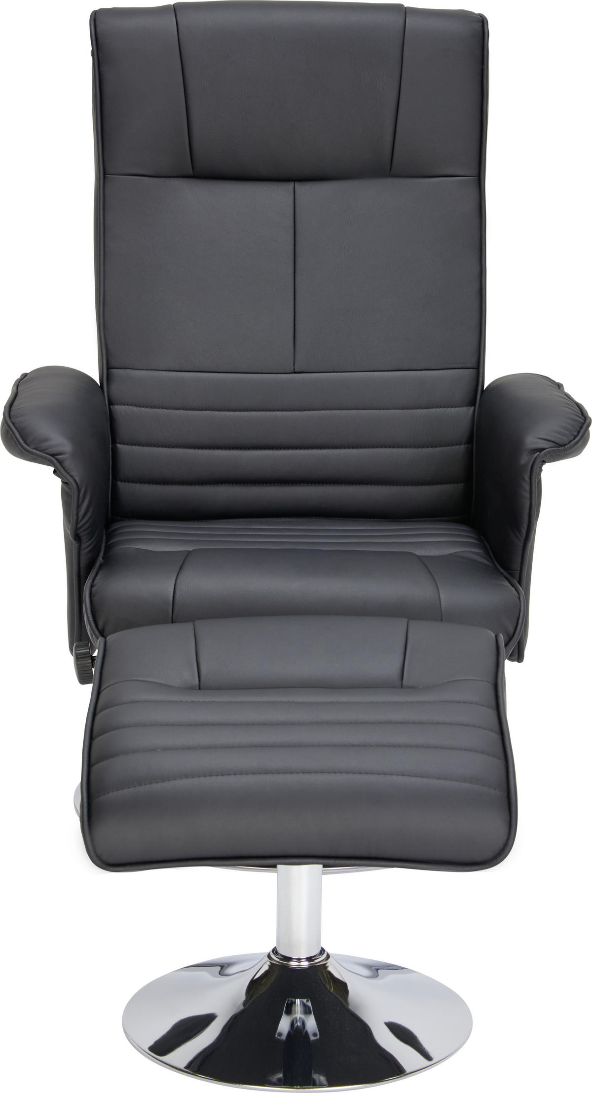 RELAXSESSELSET Lederlook    - Chromfarben/Schwarz, Design, Textil/Metall (77/95-111/81-117cm) - Cantus