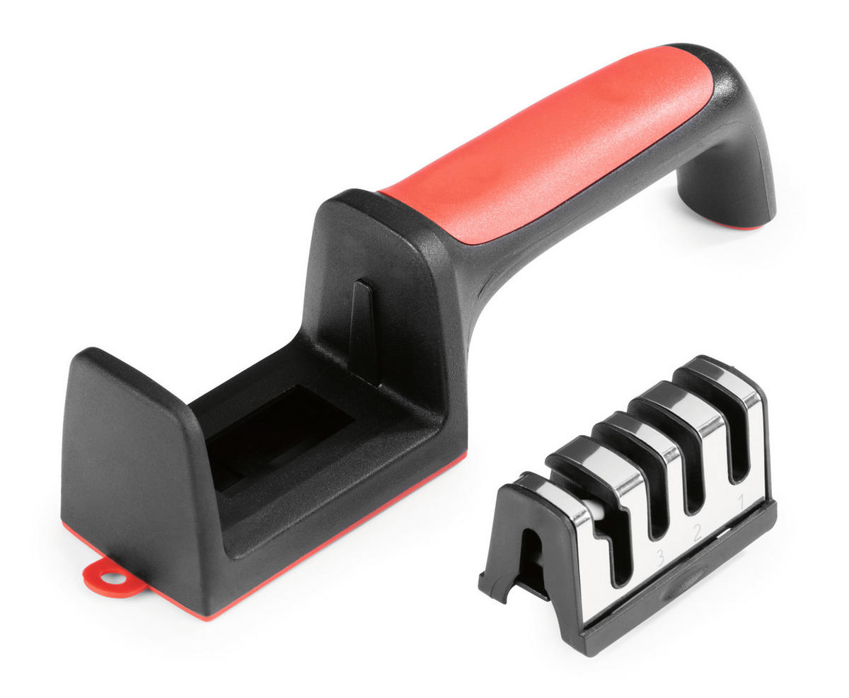 MESSERSCHÄRFER GOURMETmaxx  Keramik  - Rot/Schwarz, Basics, Keramik/Kunststoff (5/5,6/21,5cm) - GOURMETMAXX