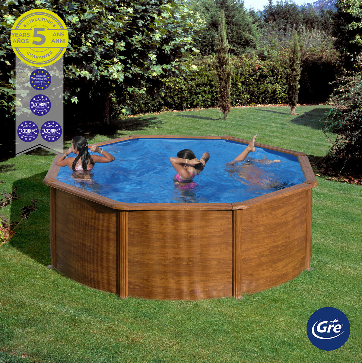 POOL-SET 2024 300/120 cm  - Braun, KONVENTIONELL, Metall (300/120cm) - Gre