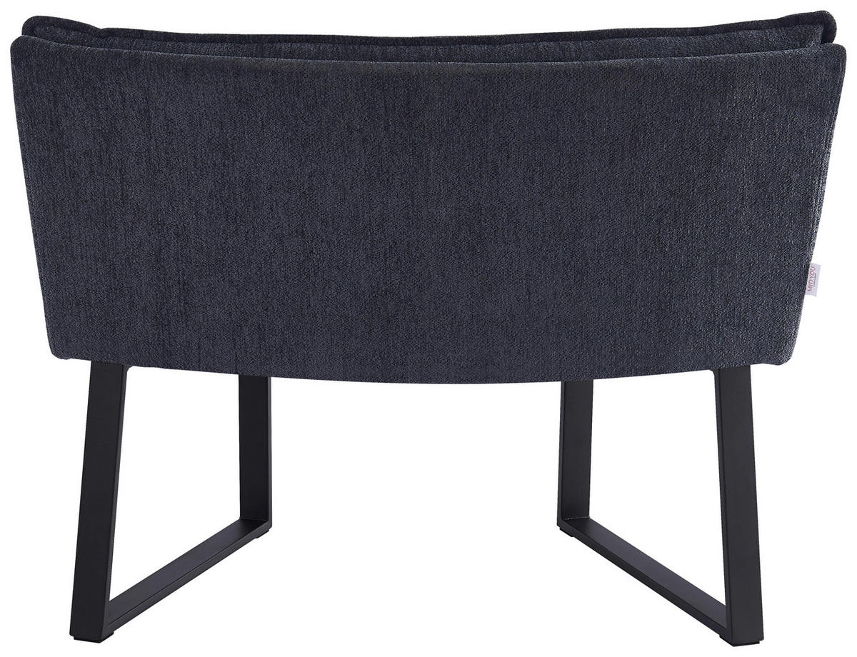 SITZBANK in Metall, Textil Grau  - Schwarz/Grau, MODERN, Textil/Metall (108/82/60cm) - MID.YOU