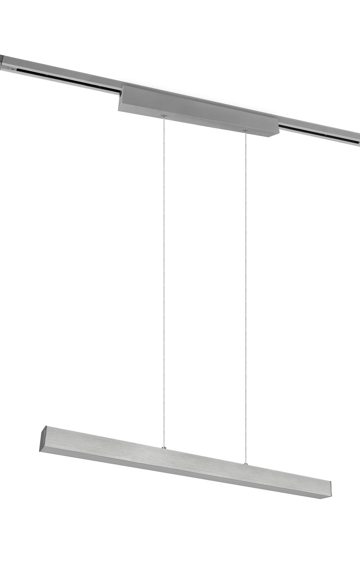 SCHIENENSYSTEM-HÄNGELEUCHTE - Nickelfarben, Design, Metall (90/180/5cm) - Trio Leuchten