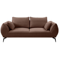 2-SITZER-SOFA Webstoff Braun  - Schwarz/Braun, Modern, Textil/Metall (208/86/118cm) - MID.YOU