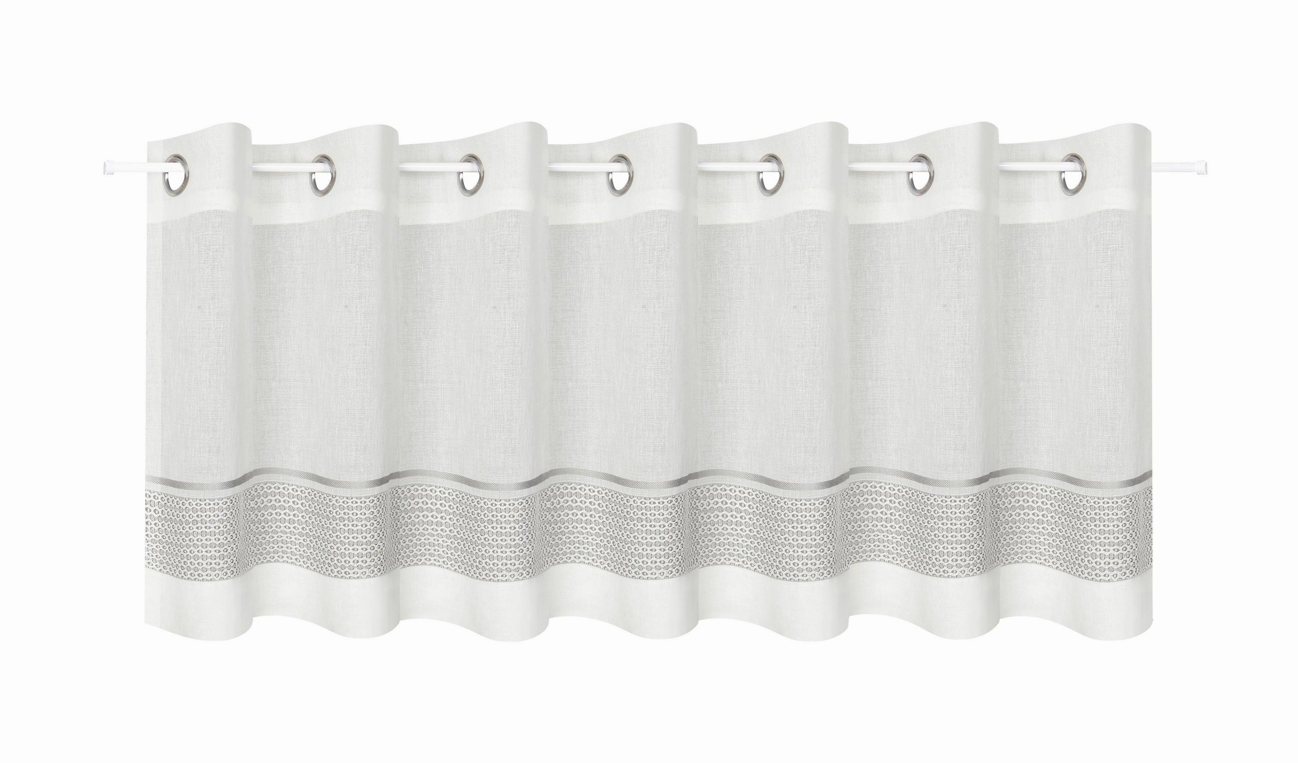 KURZGARDINE   145/50 cm   - Perlmutt/Grau, KONVENTIONELL, Textil (145/50cm)