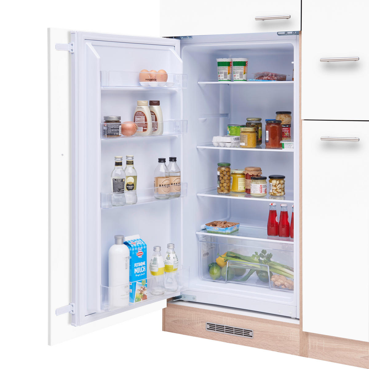 KÜCHENBLOCK 310 cm   in Weiss, Eichefarben  - Weiss/Eichefarben, Basics, Holzwerkstoff (310cm) - Respekta