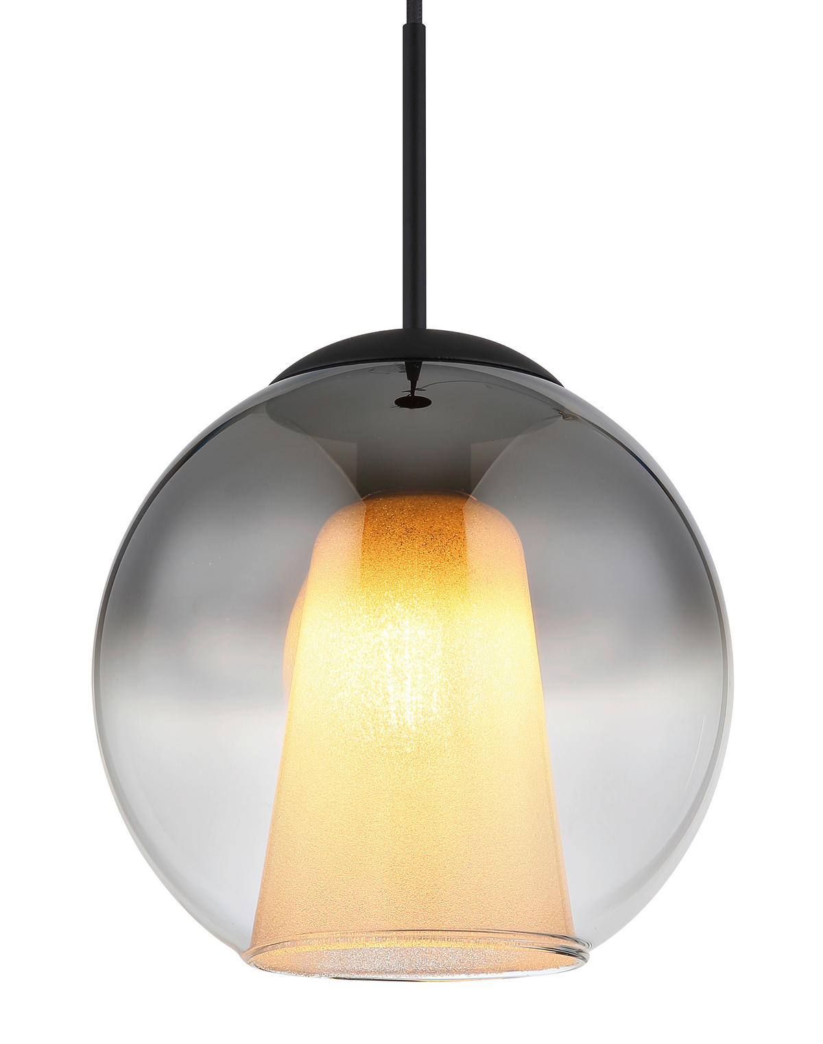 SVJETILJKA VISEĆA  25/120 cm      BARRY  - siva/prozirno, Basics, staklo/metal (25/120cm) - Globo