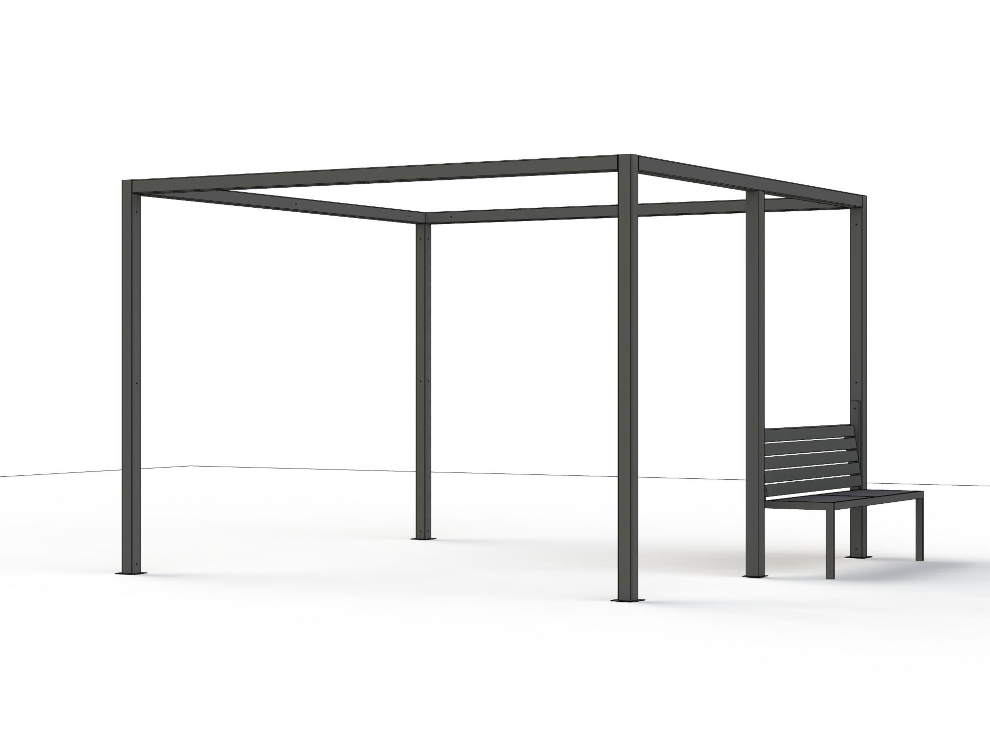 GARTENBANK 150/100/50 cm  Aluminium  - Anthrazit, Basics, Metall (150/100/50cm) - Siena Garden