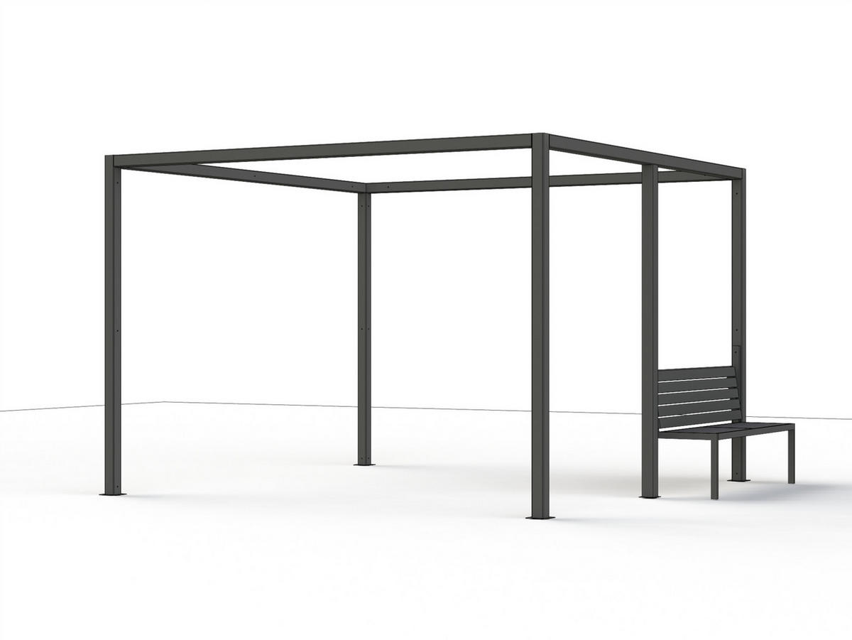 GARTENBANK 150/100/50 cm  Aluminium  - Anthrazit, Basics, Metall (150/100/50cm) - Siena Garden