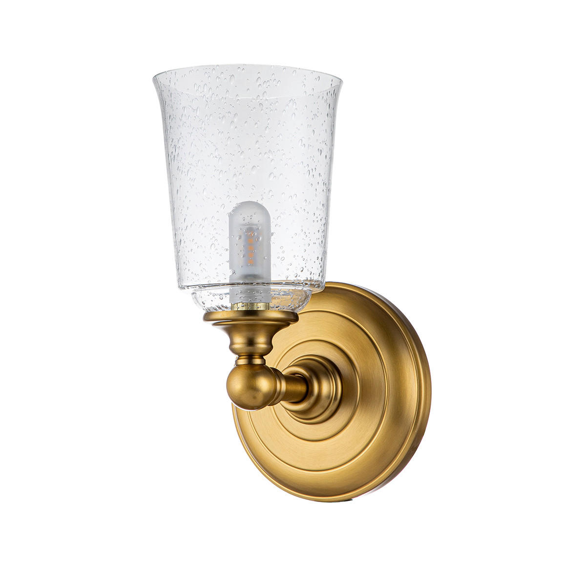 BADEZIMMER-WANDLEUCHTE Elstead Hugolake 13.3/24.8 /15.2 cm   - Messingfarben, KONVENTIONELL, Glas/Metall (13.3/24.8 /15.2cm) - Elstead Lighting