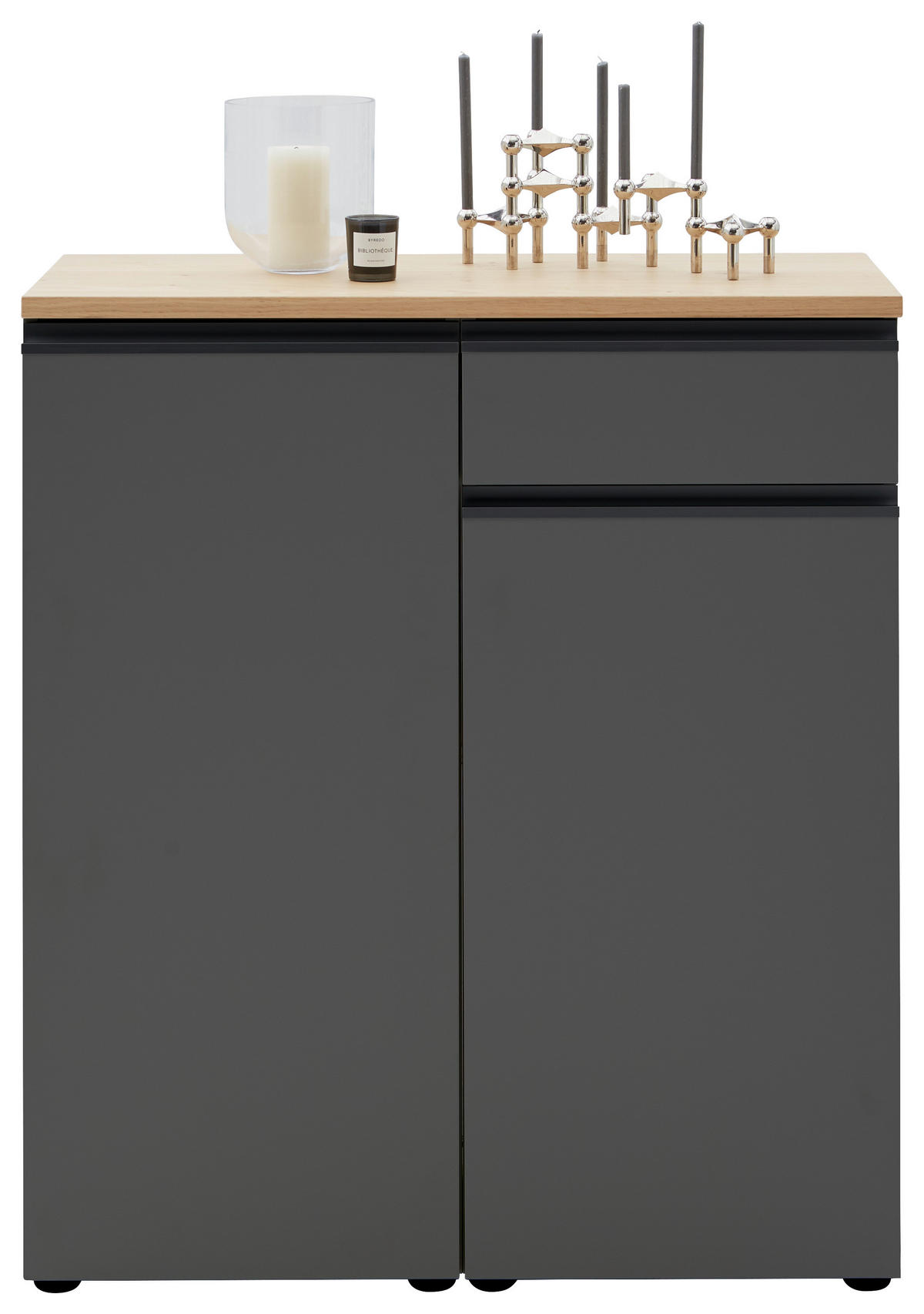 KOMMODE  in 90/102/41 cm  - Eichefarben/Schwarz, Design, Holz/Holzwerkstoff (90/102/41cm) - Dieter Knoll