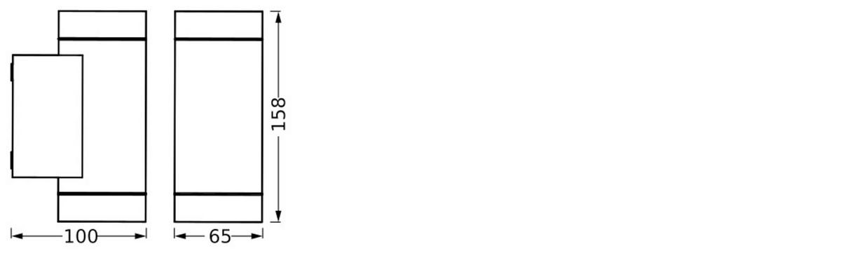 AUßENLEUCHTE 6,5/10/15,8 cm   - Dunkelgrau, Basics, Glas/Metall (6,5/10/15,8cm) - Osram