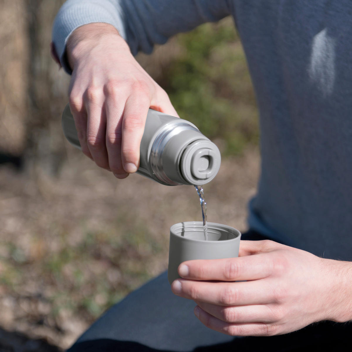 LONČEK ZA NA POT    0,5 l       - siva, Basics, kovina/umetna masa (7/22cm) - BergHOFF